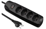 F.power Steckdosenleiste 4x T13 sw