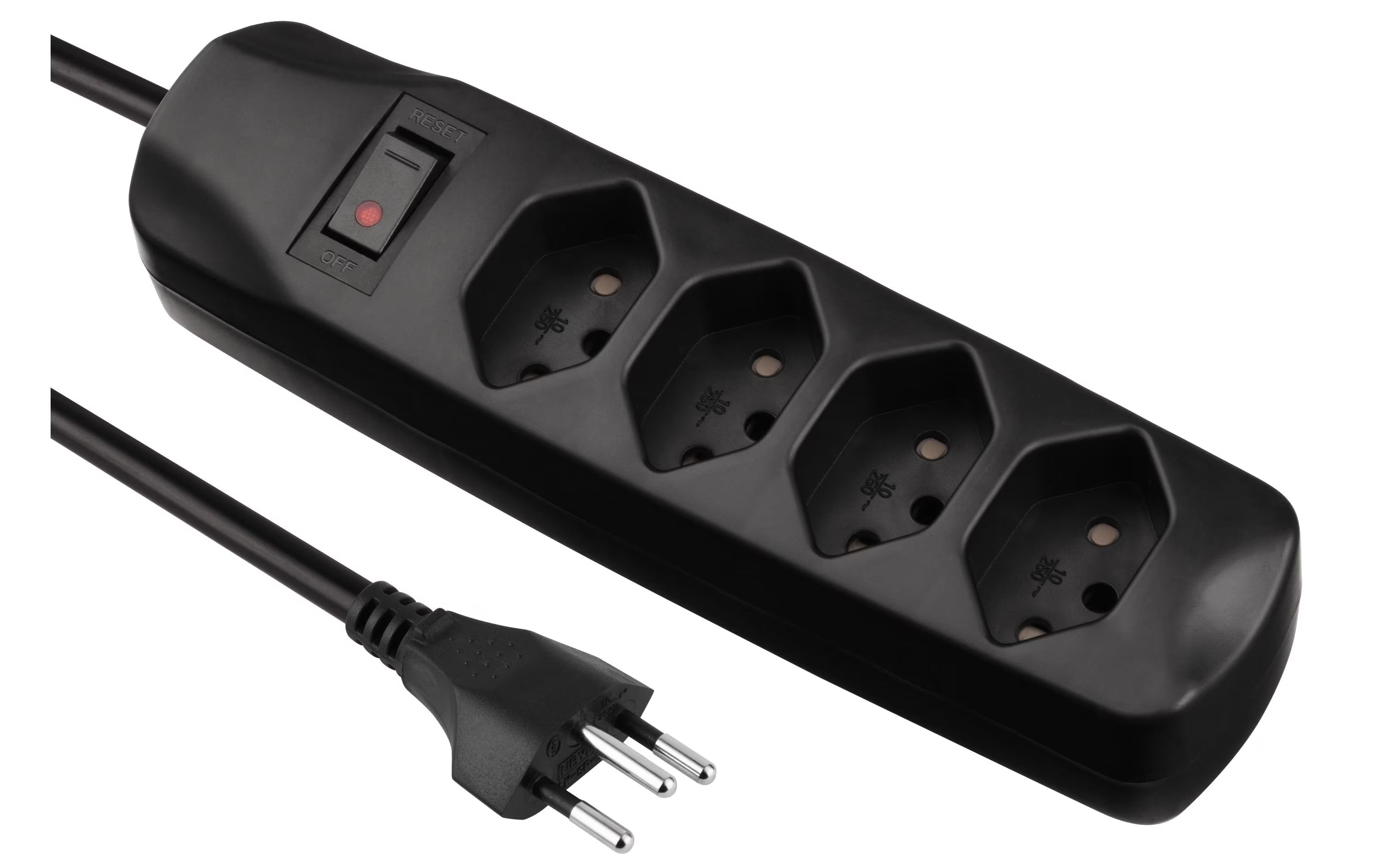 F.power Steckdosenleiste 4x T13 sw
