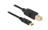 USB2.0-Kabel TypC-B: 3m, schwarz