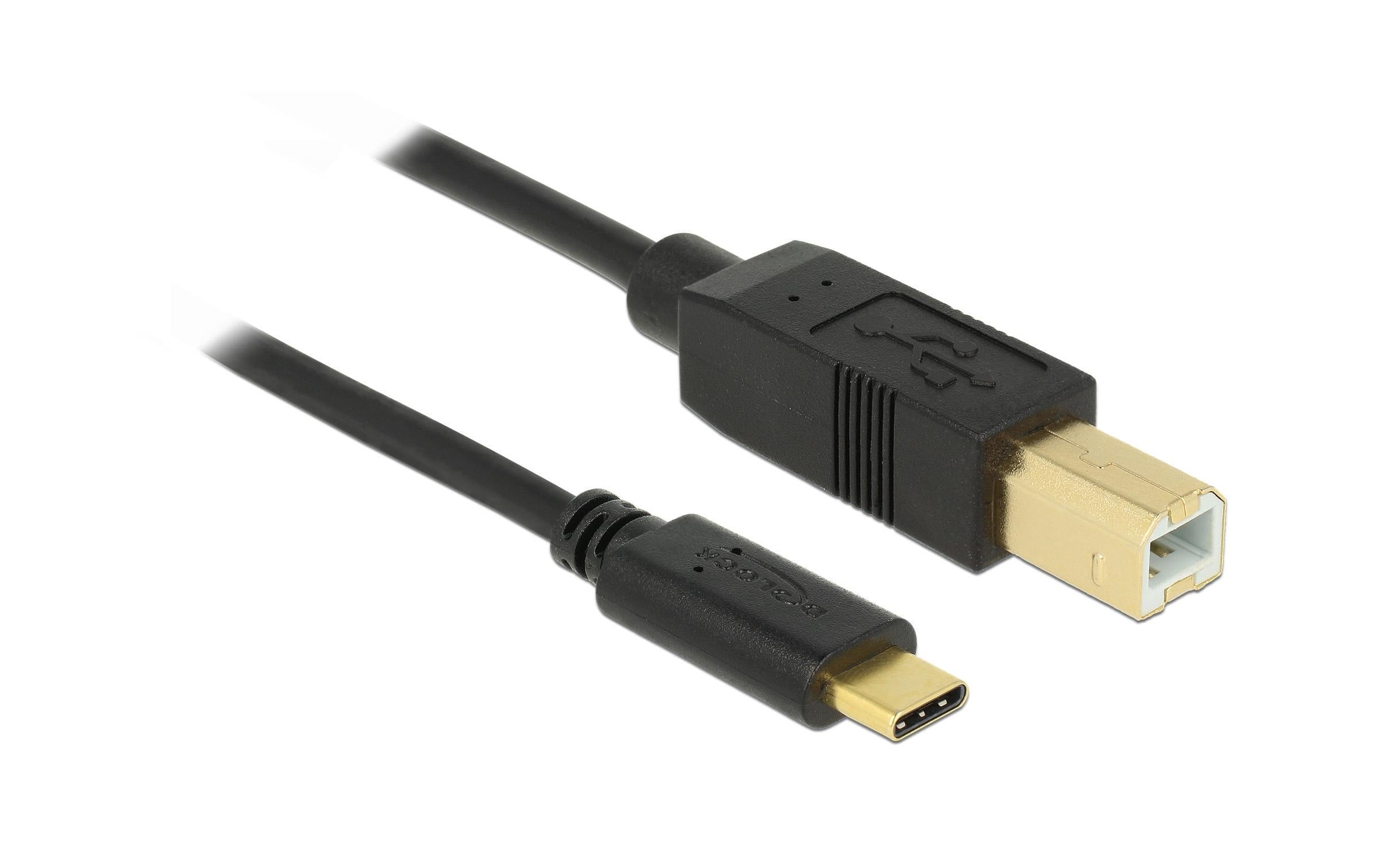 USB2.0-Kabel TypC-B: 4m, schwarz