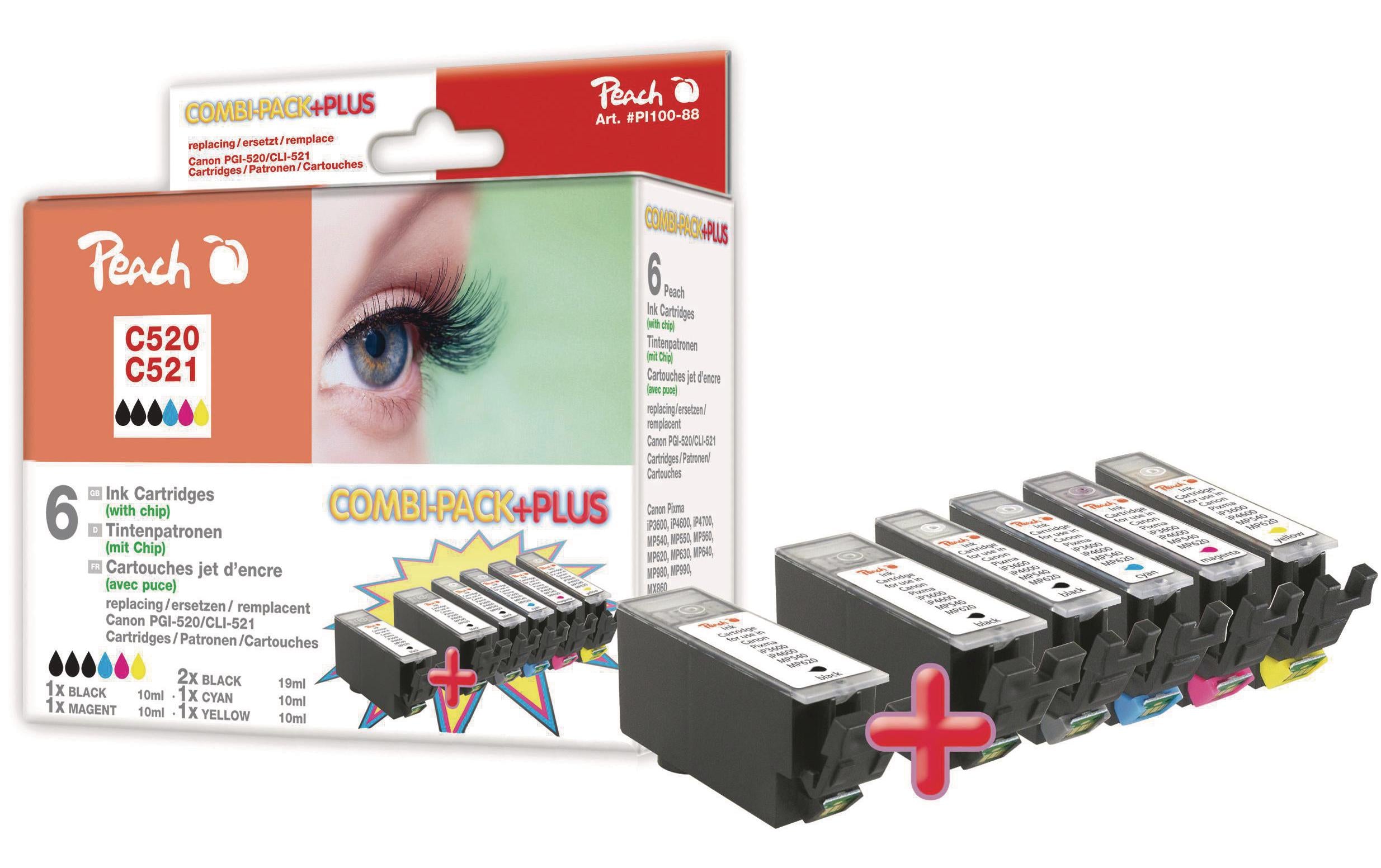 Peach Tinte Canon Combi Pack Plus m. Chip
