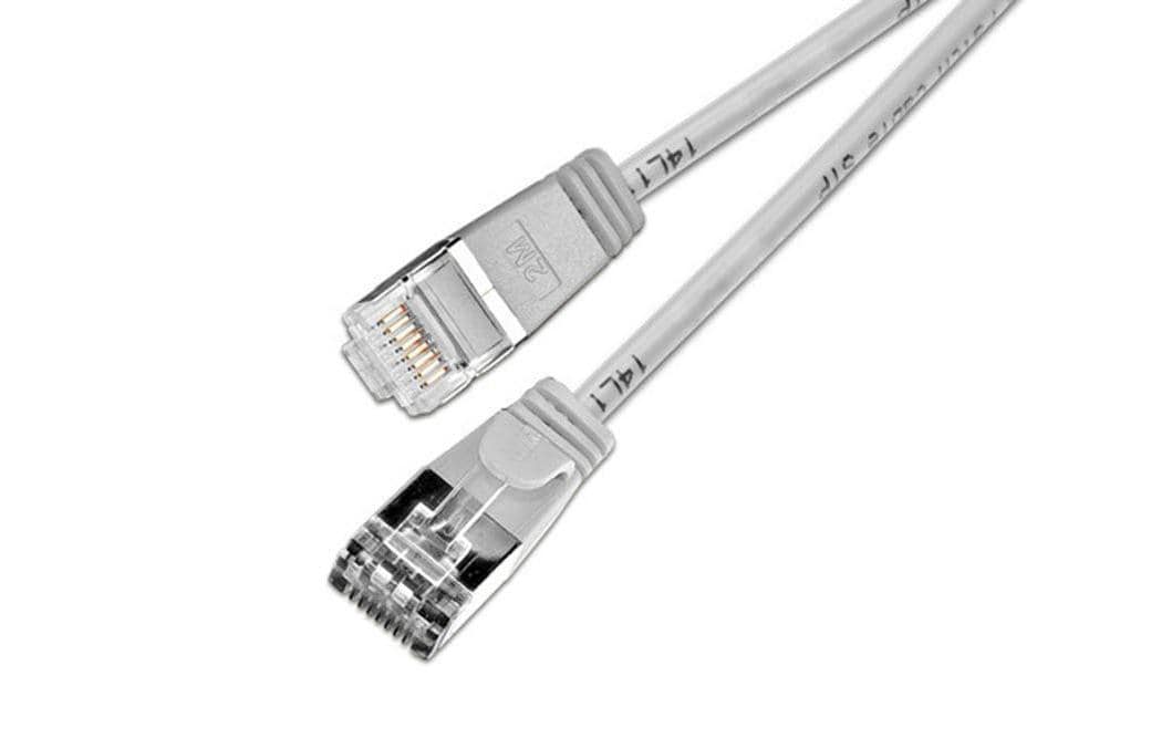 SLIM Slimpatchkabel 15m, Grau, Cat.6