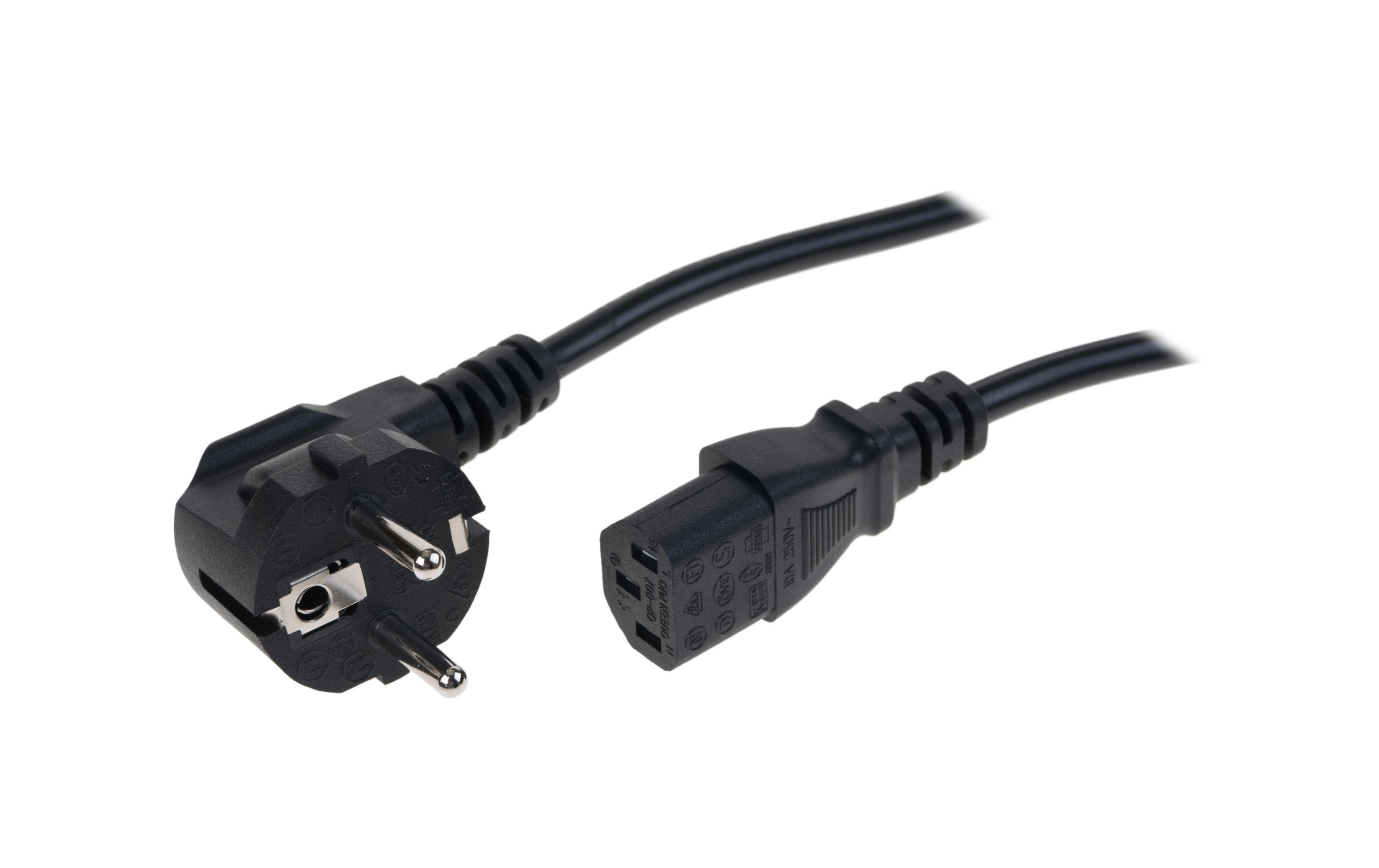 Netzkabel International Schuko 90° - C13