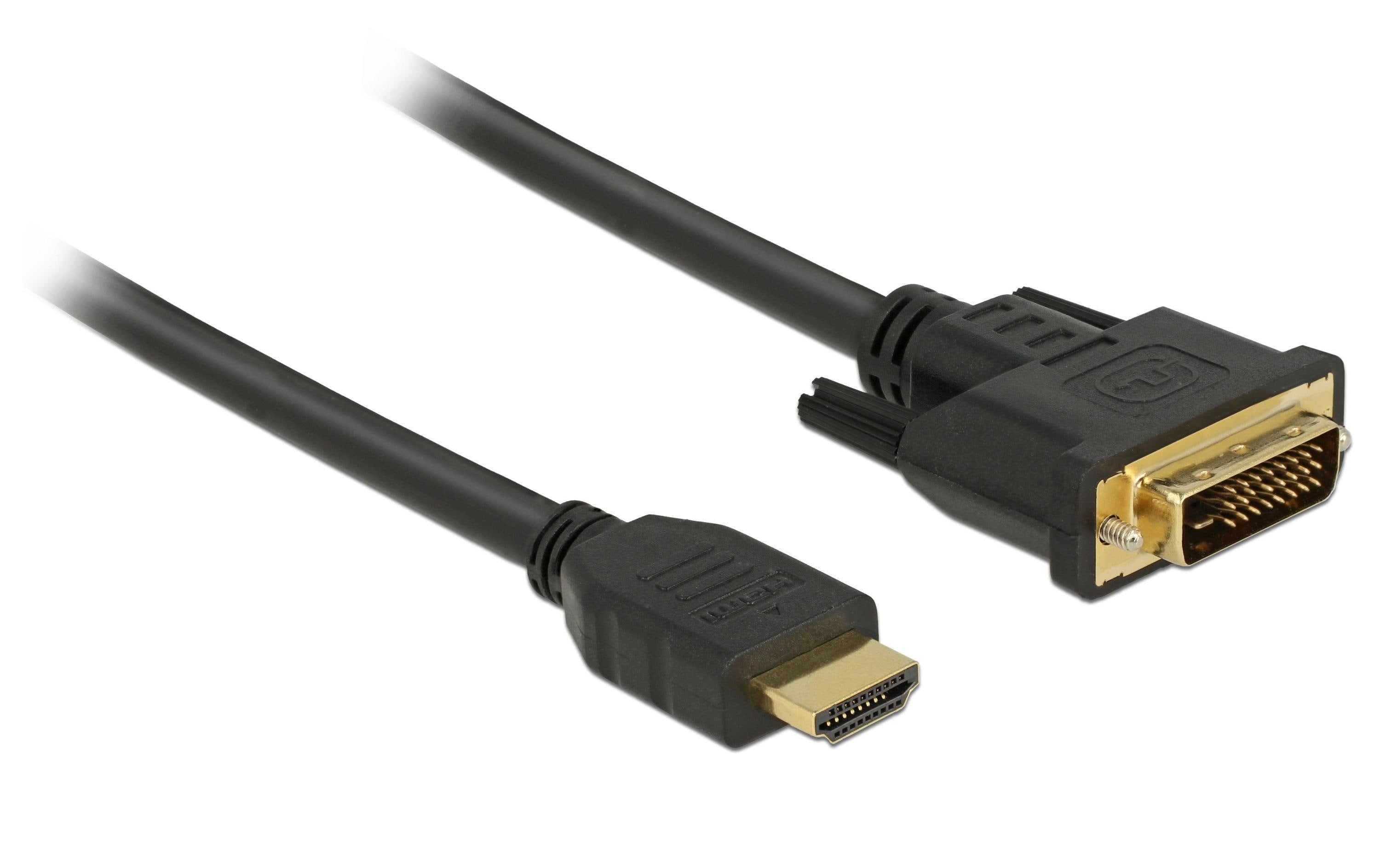 Delock, Kabel HDMI – DVI, 0.5 m, bidirektio