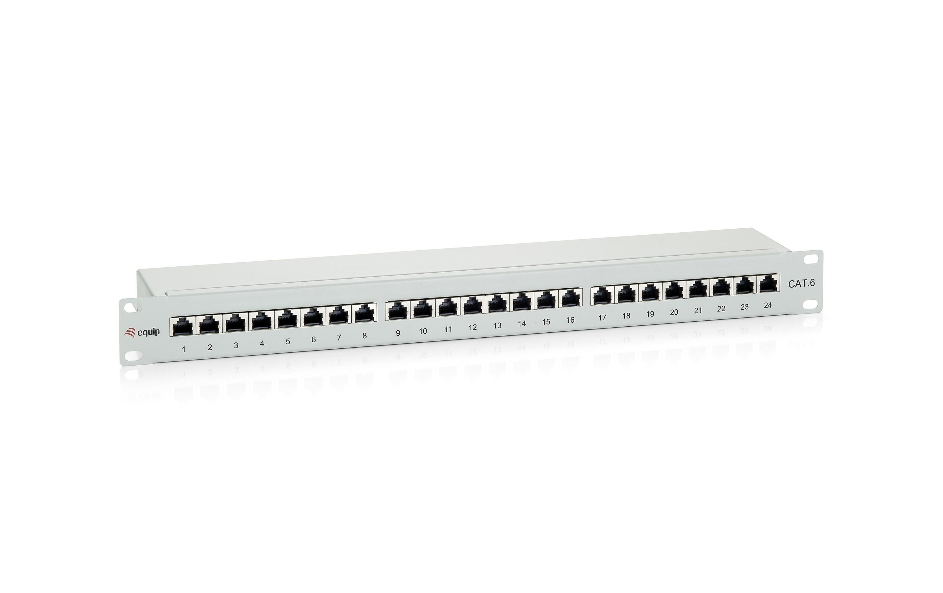 equip 19 Patchpanel: 24 Port, 1HE, grau
