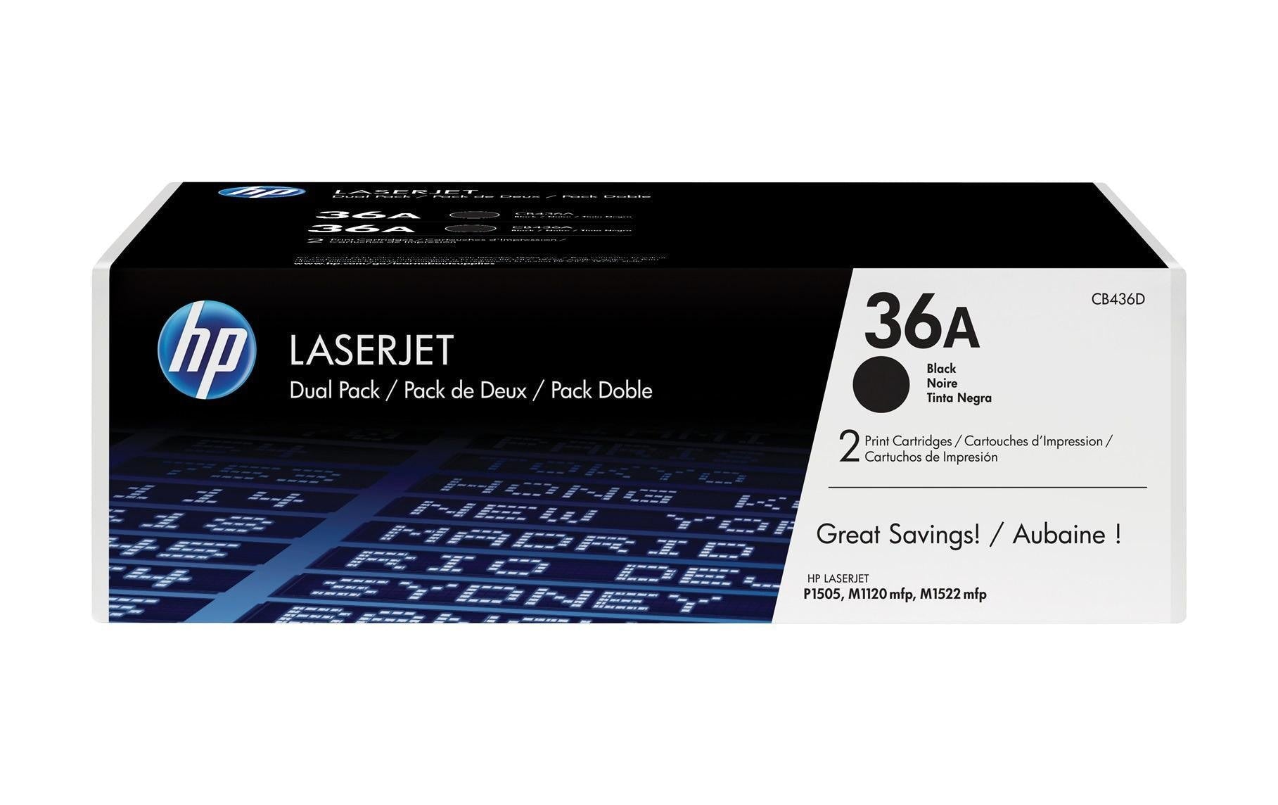 HP Toner 36A - Black 2er-Pack (CB436AD)