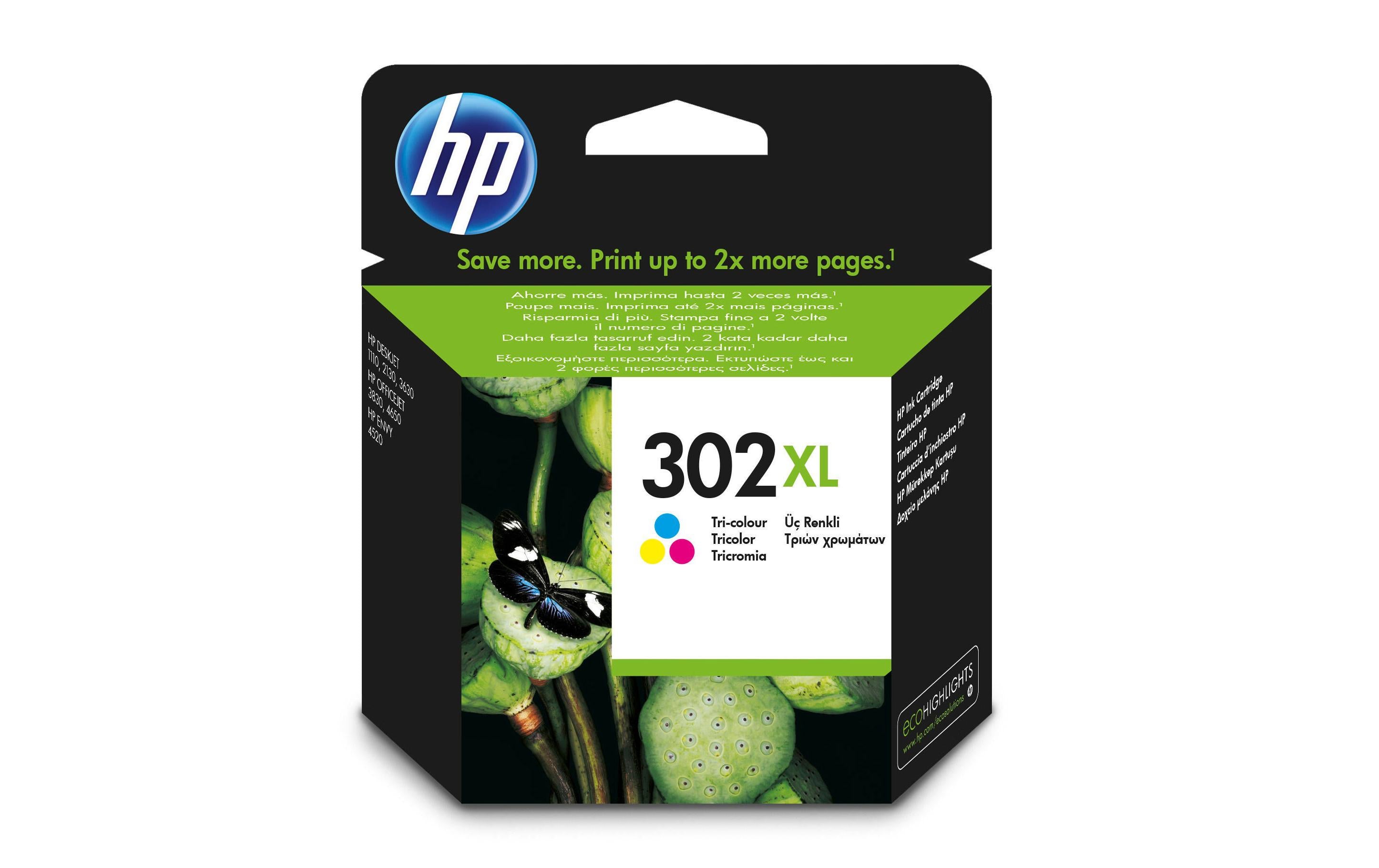 HP, Tinte Nr. 302XL (F6U67AE) Cyan/Magenta/
