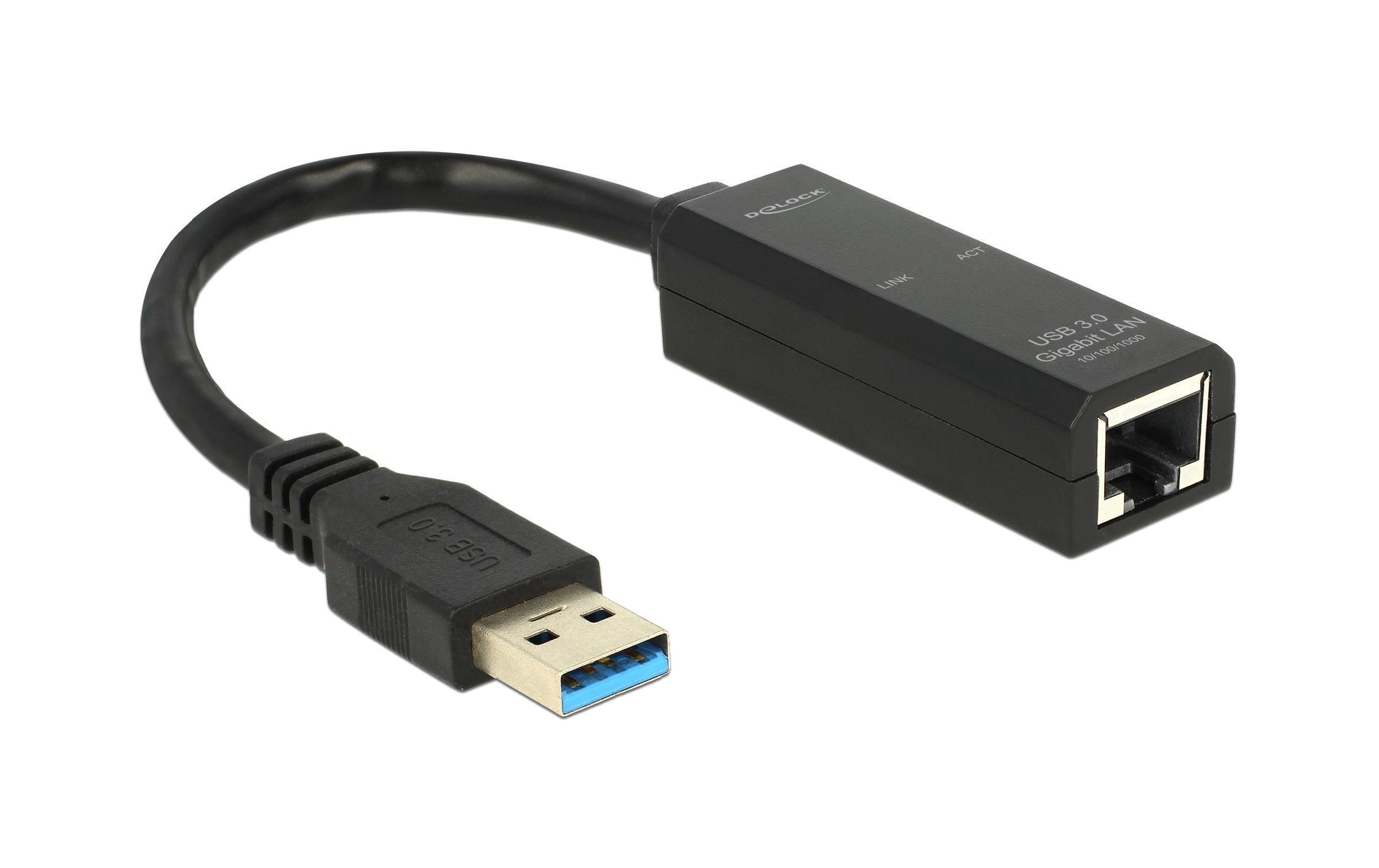 Delock: USB3.0 zu LAN Adapter, schwarz