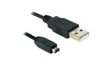 USB-mini-Kabel 1.5m A-Mini4P, USB2, Schwarz