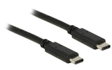 USB2.0-Kabel TypC-TypC: 0.5m, schwarz