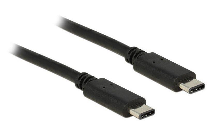 USB2.0-Kabel TypC-TypC: 0.5m, schwarz