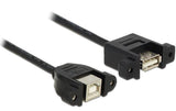 USB2.0-Kabel A-B: 1m, beidseitig Einbau