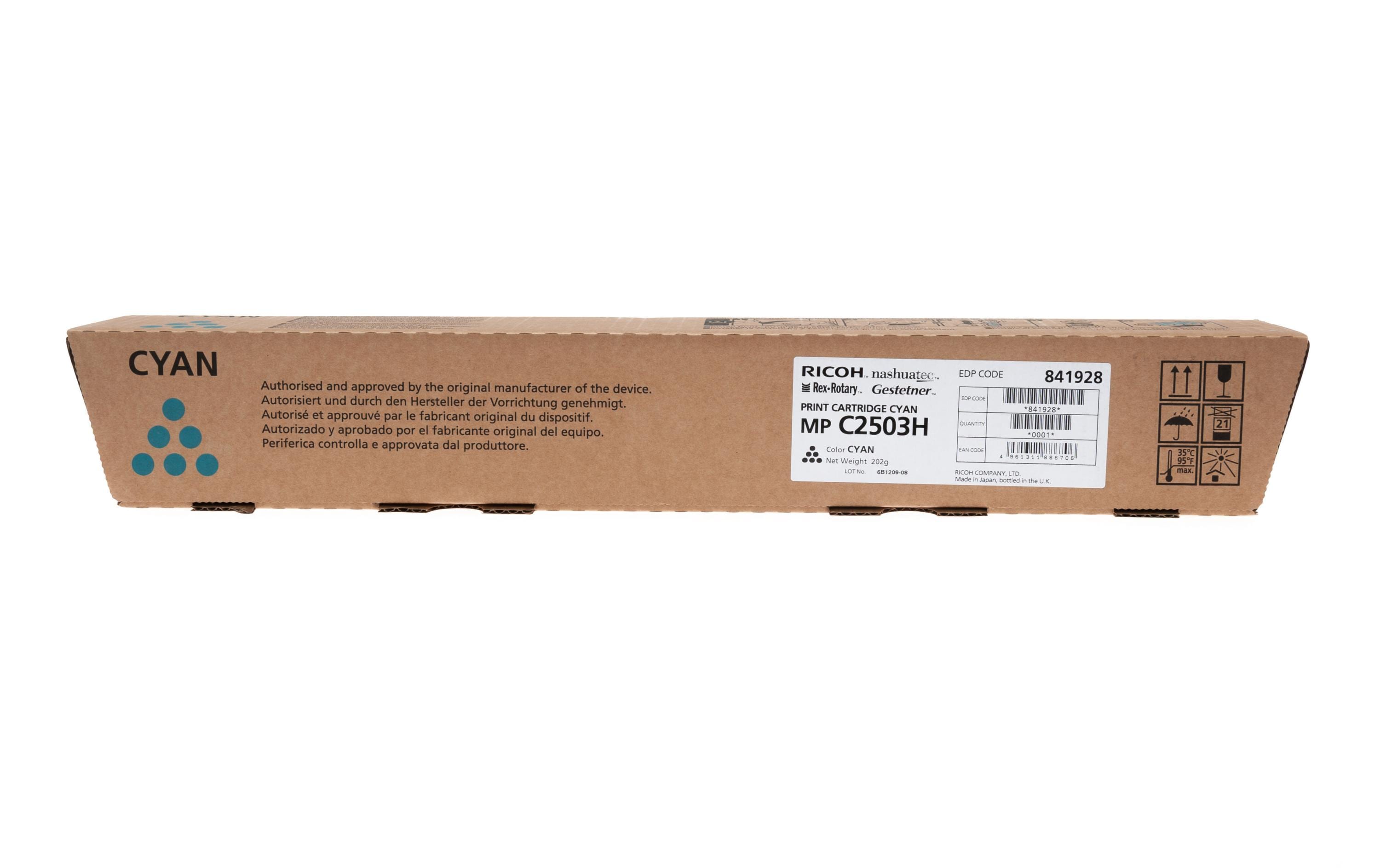RICOH Toner MPC2503, cyan, 9'500S. @5%,