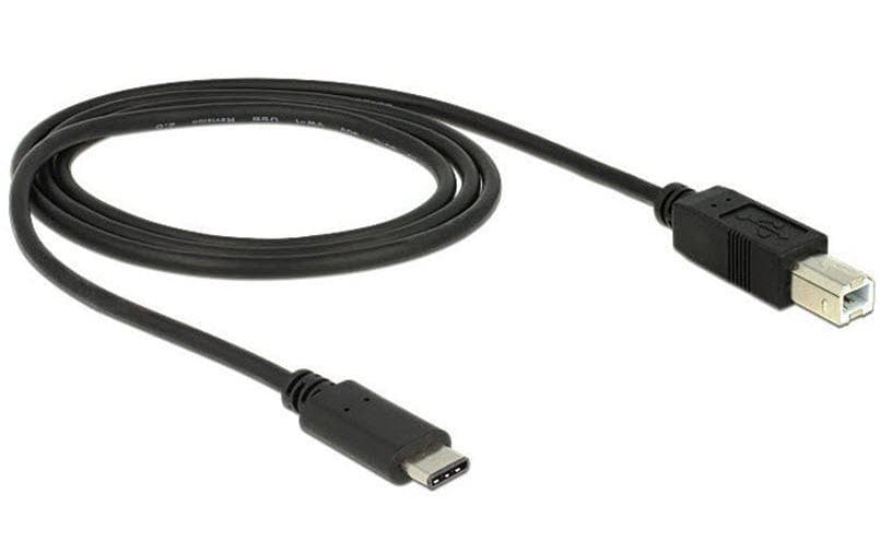 USB2.0-Kabel TypC-B: 1m, schwarz