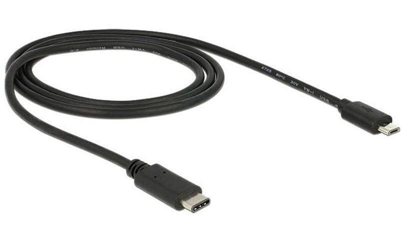 USB2.0-Kabel TypC-MicroB: 1m, schwarz