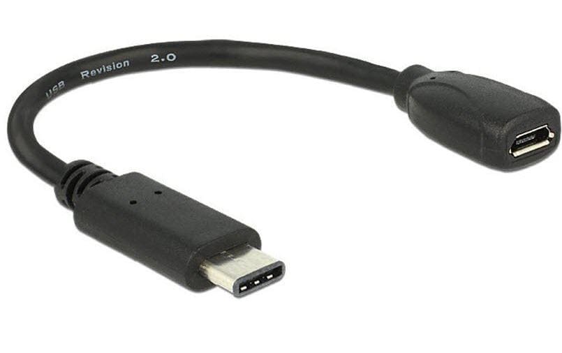 USB2.0-Adapterkabel MicroB-C, 15cm, schwarz