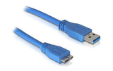 USB3.0 Kabel, 3.0m, A-Micro-B, Blau