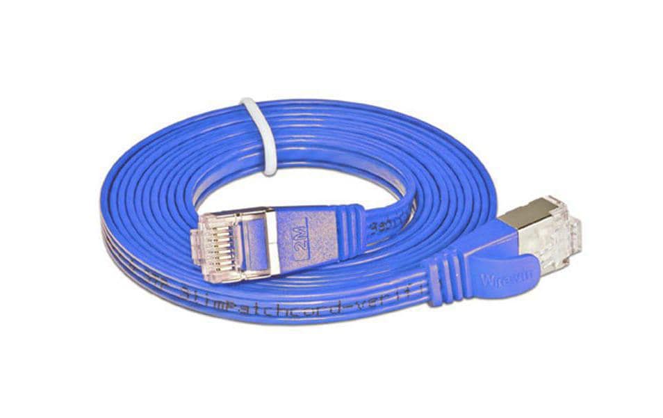 SLIM Slimpatchkabel 7.5m, Blau, Cat.6