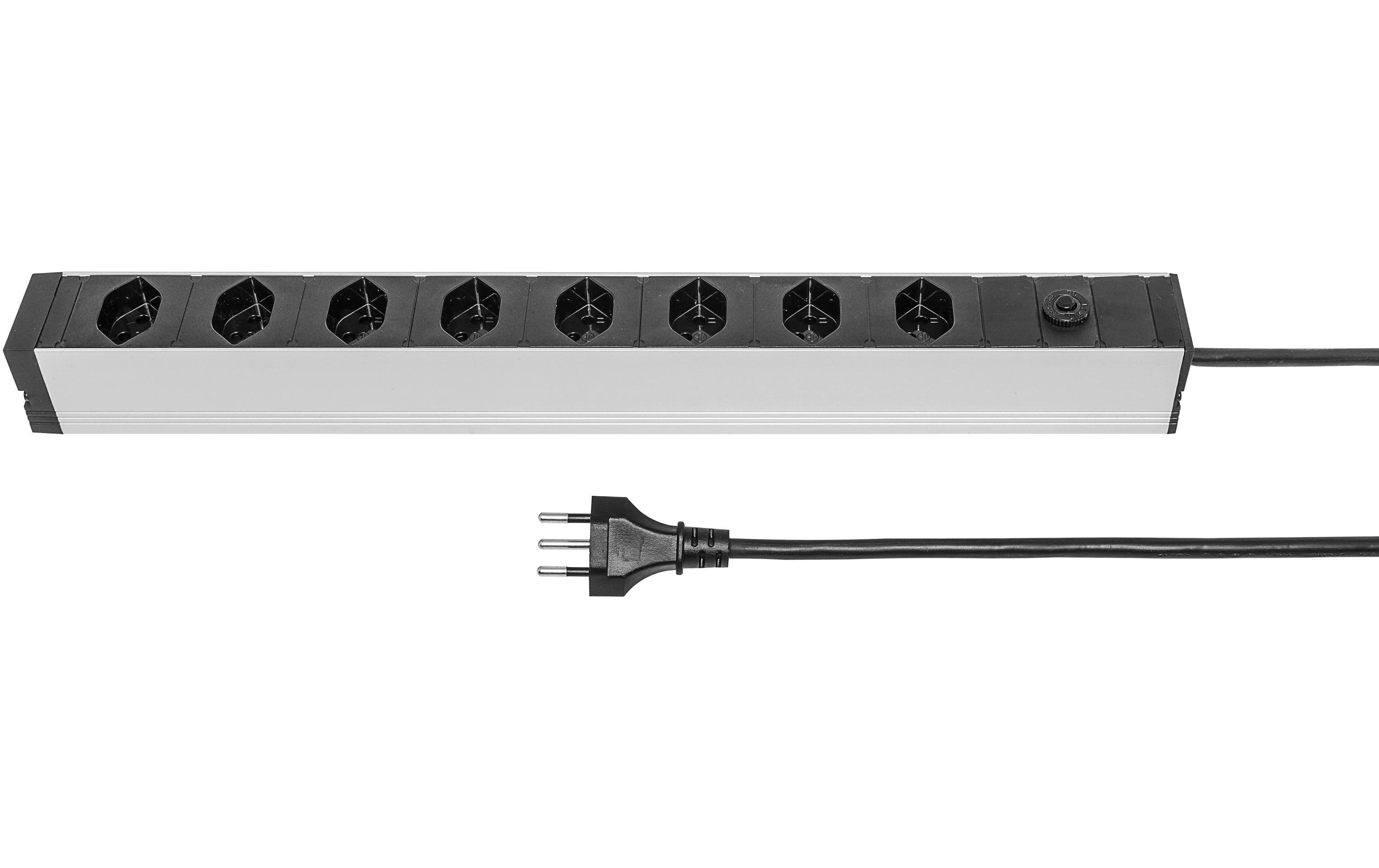 Steckdosenleiste 19, 8xT13, Typ12, ALU