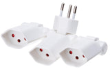 Abzweigstecker Clip-Clap 3xTyp13, weiss