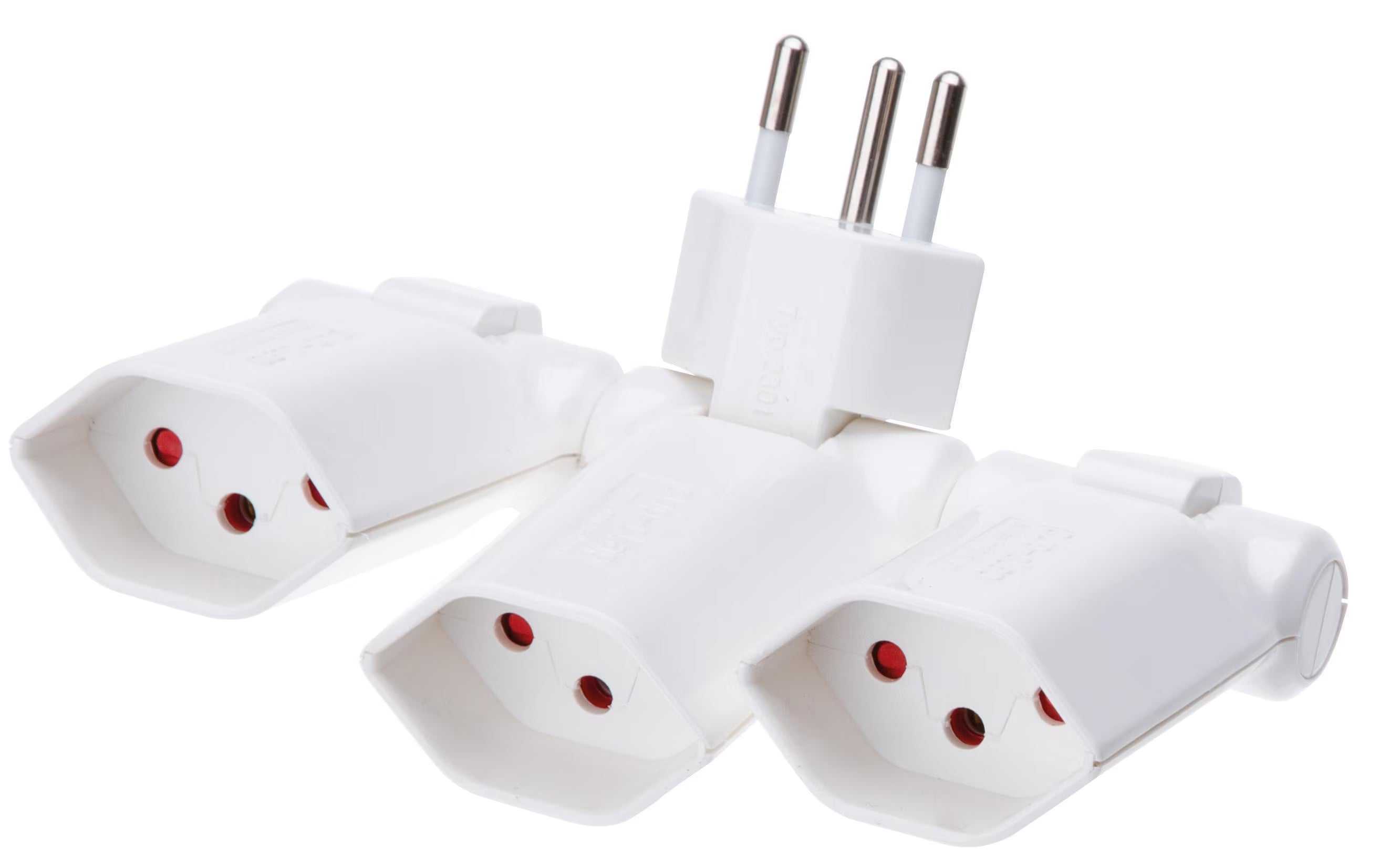 Abzweigstecker Clip-Clap 3xTyp13, weiss
