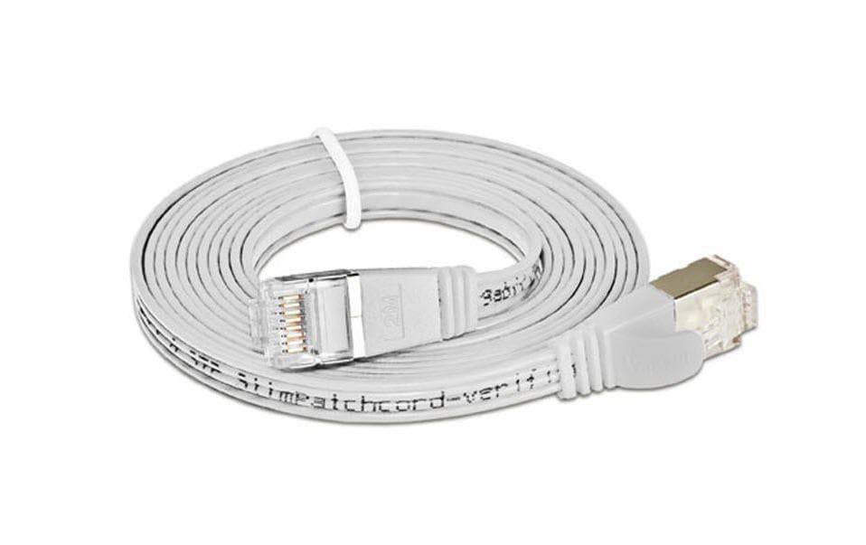 SLIM Slimpatchkabel 1m, Weiss, Cat.6
