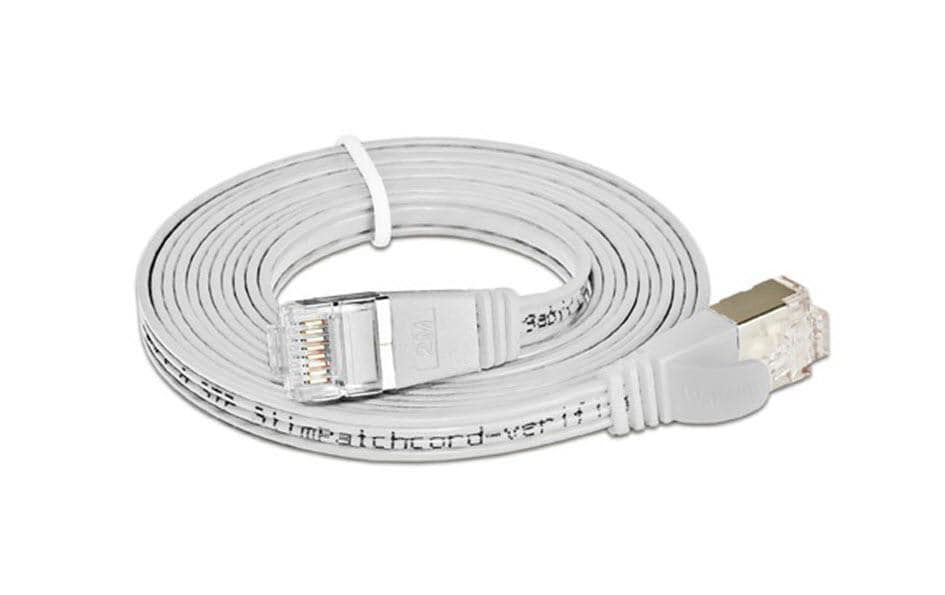 SLIM Slimpatchkabel 3m, Weiss, Cat.6