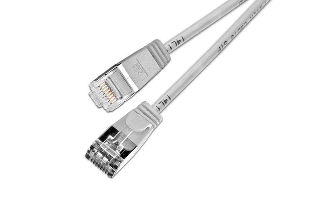 SLIM Slimpatchkabel 15cm, Grau, Cat.6