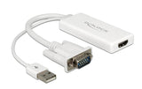 Monitoradapter VGA-St. zu HDMI-Bu., weiss