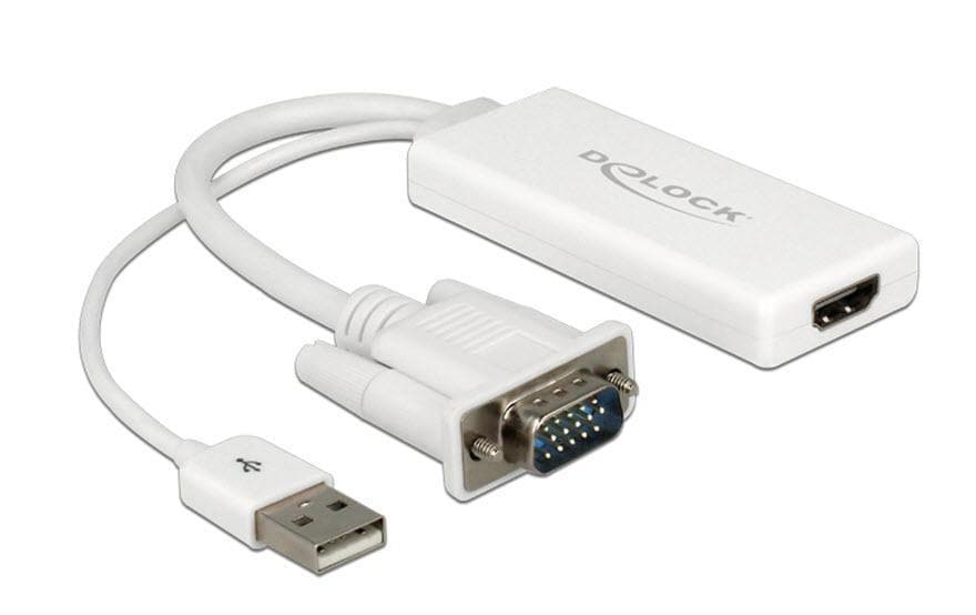 Monitoradapter VGA-St. zu HDMI-Bu., weiss