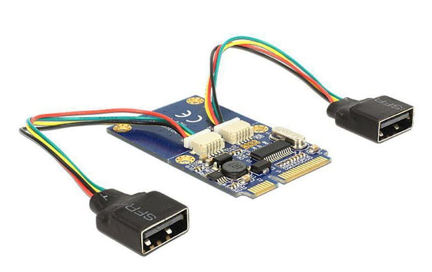 Delock Mini-PCI-Express zu 2x USB Adapter