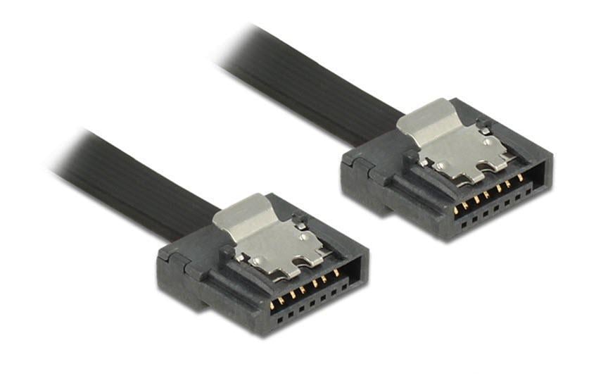 Delock SATA-3 Kabel 10 cm, Metall Clip
