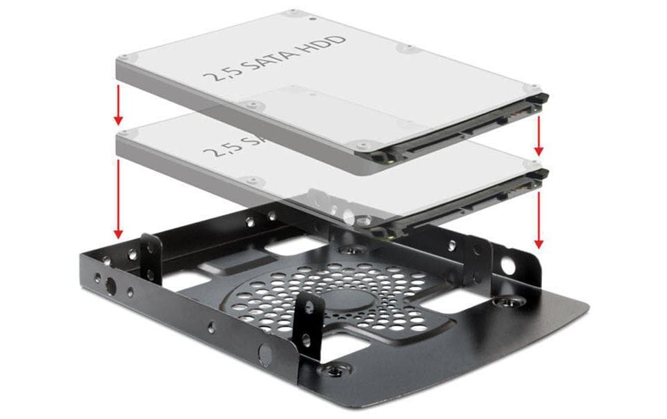 Delock HDD Einbausatz, 2x 2.5 HDD in 3.5