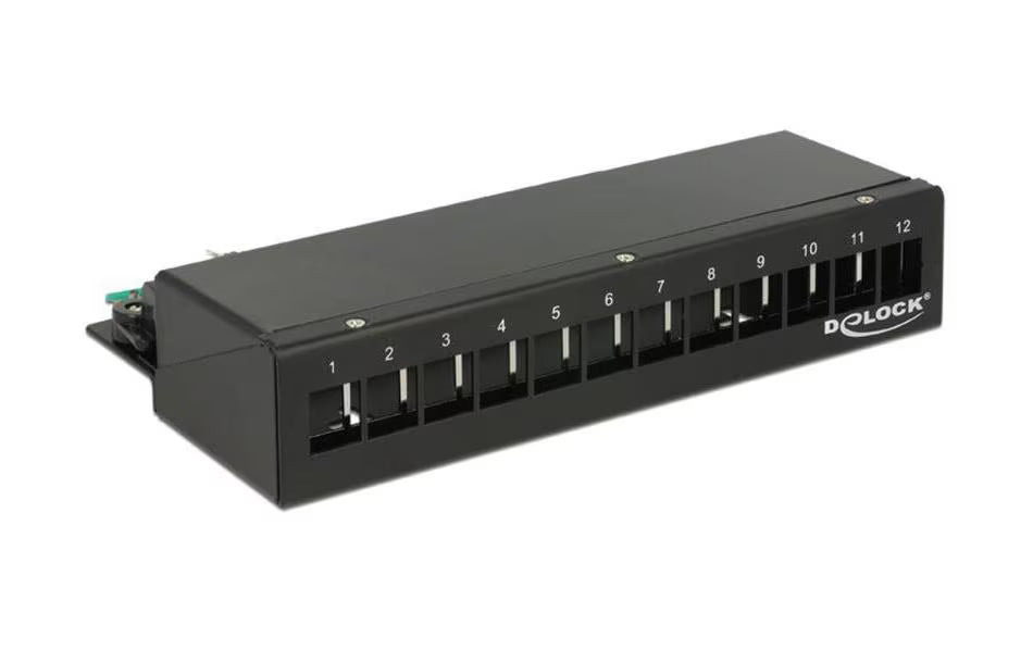 12-Port Desktop Patchpanel,Hutschienenkit