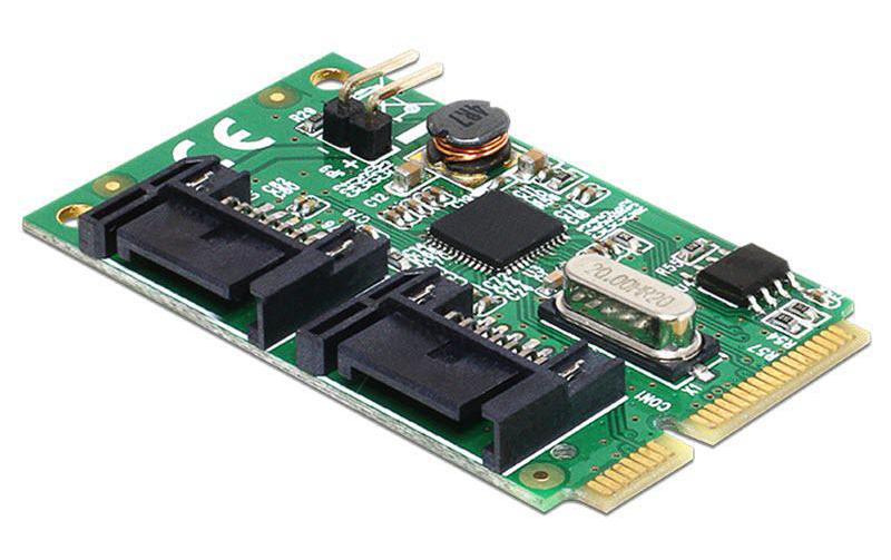 DeLock: Mini-PCIexpress 2 Port SATA3 Kontr.