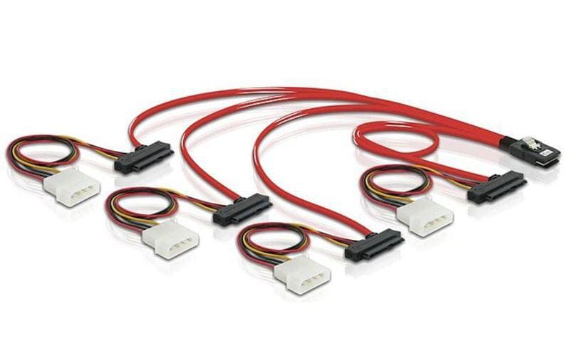 SAS Kabel: SFF-8087 zu 4xSFF-8482 0.5m