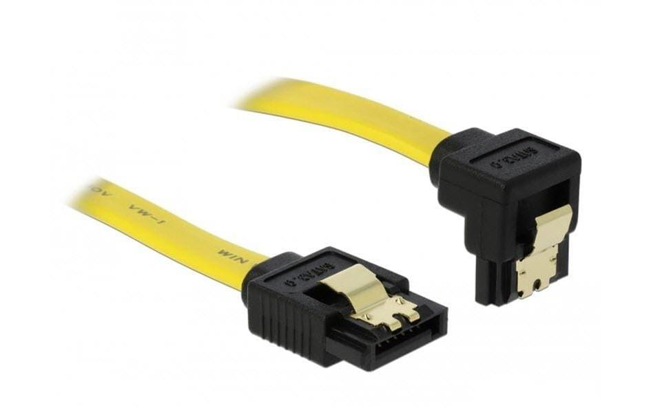 SATA2 Kabel intern, 30cm mit Clip, gelb
