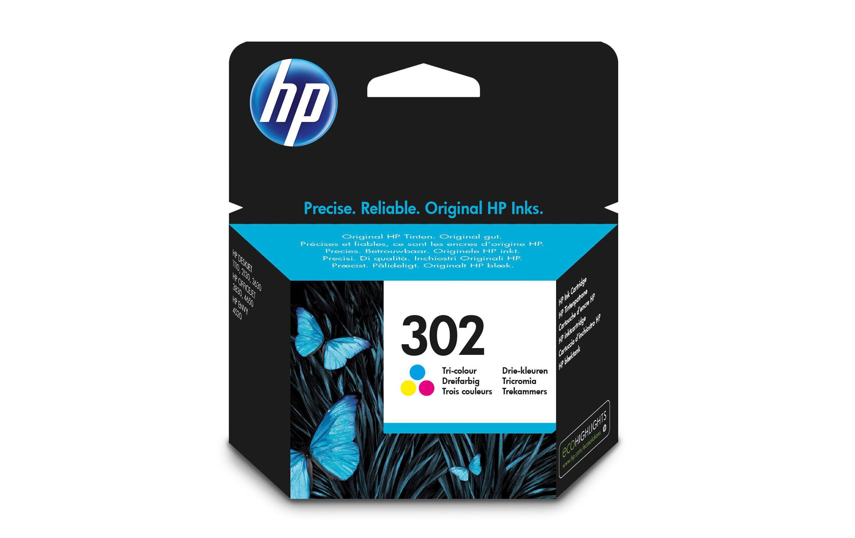HP, Tinte Nr. 302 (F6U65AE) Cyan/Magenta/Ye