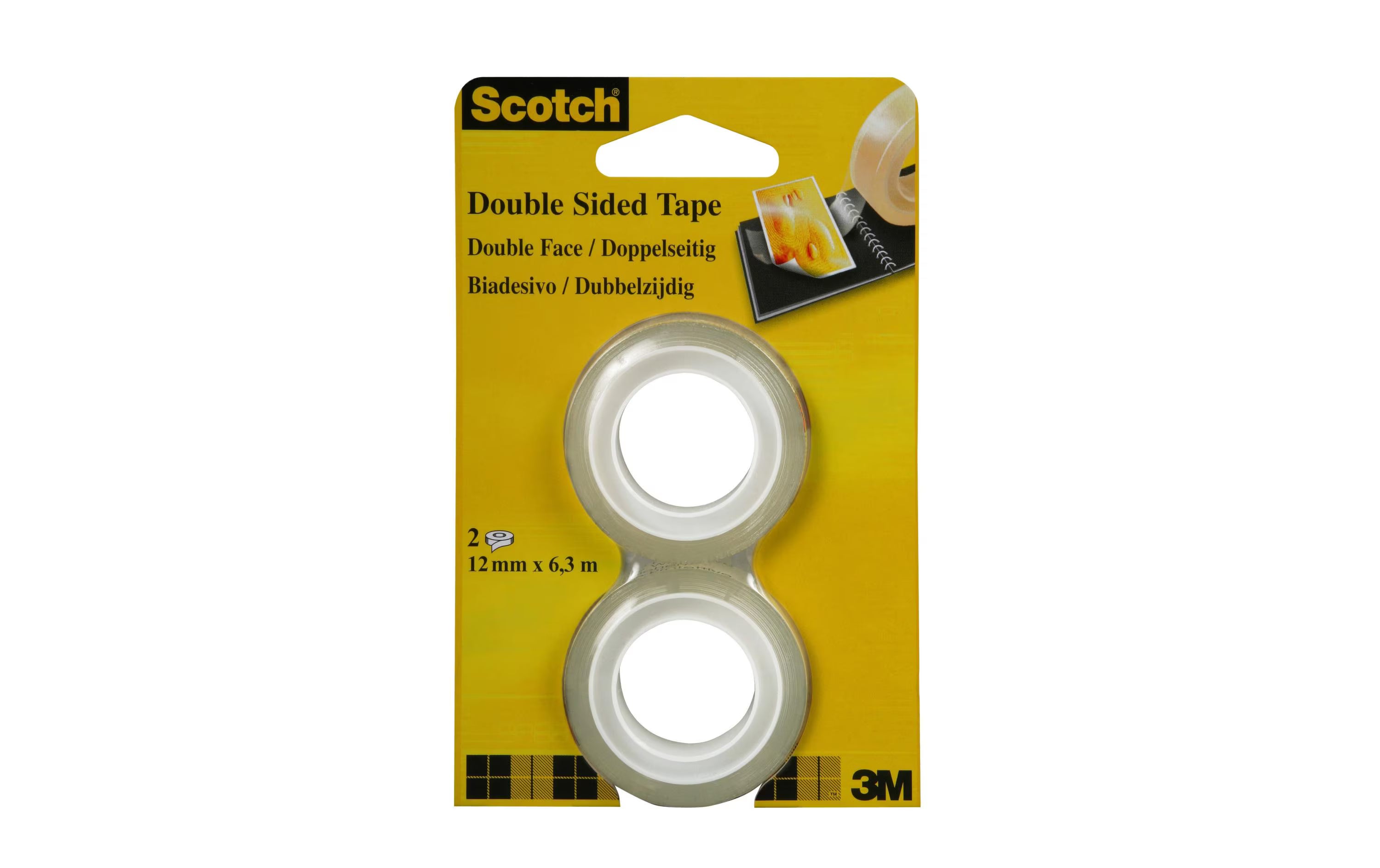 3M Scotch Doppelseitig 2er Pack, 12mm x6.3m
