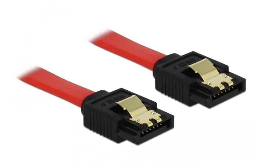 Delock SATA-3 Kabel: 20 cm,Metall Clip, rot