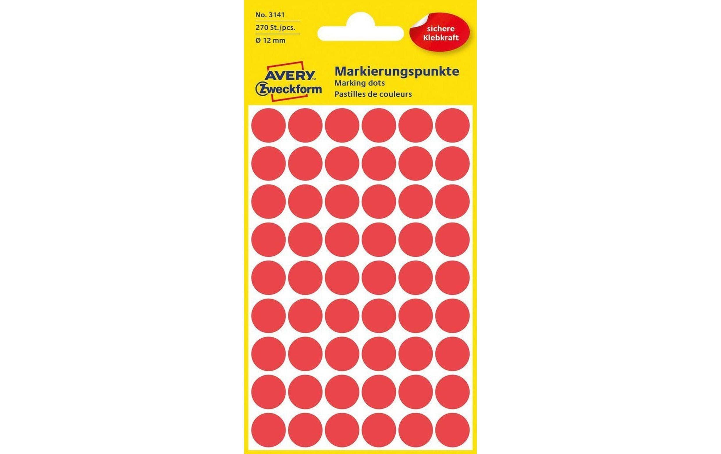 Avery Zweckform, Klebepunkte 12 mm Rot