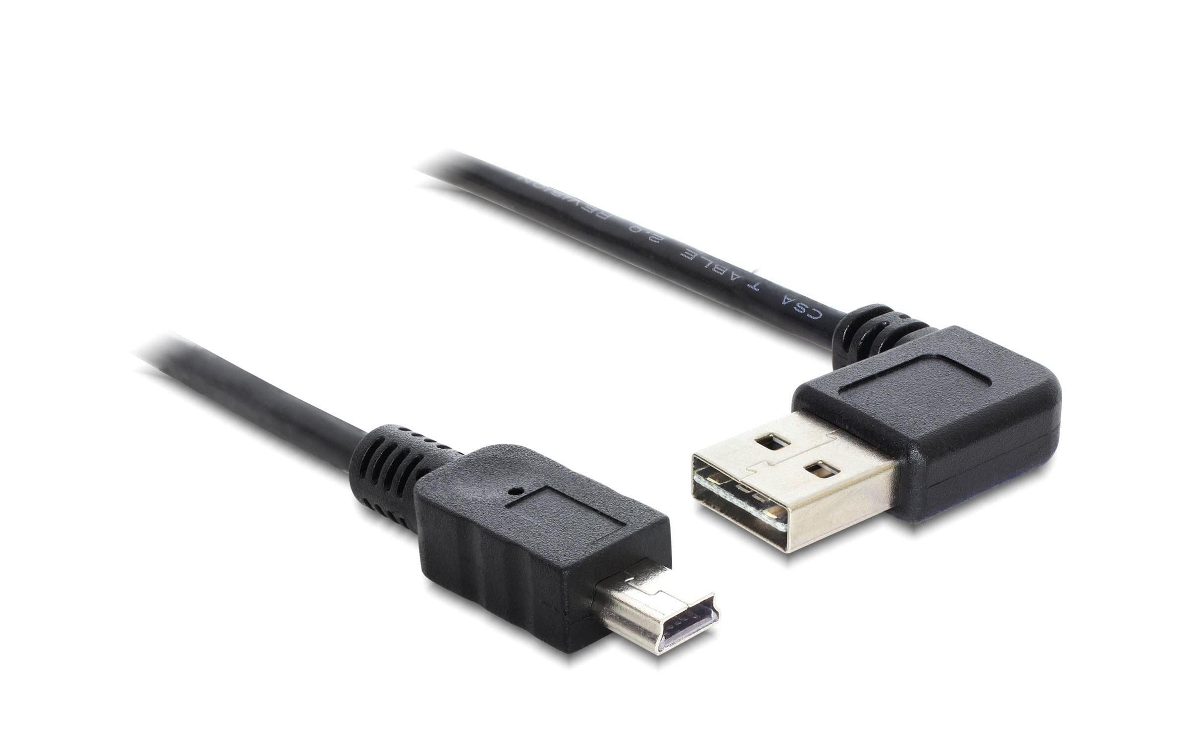 USB2.0-Kabel Easy A-MiniB: 0.5m, schwarz