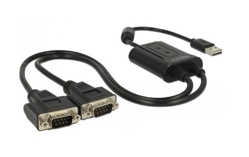 Delock Adapter USB-A>2x Seriell DB9 RS-232