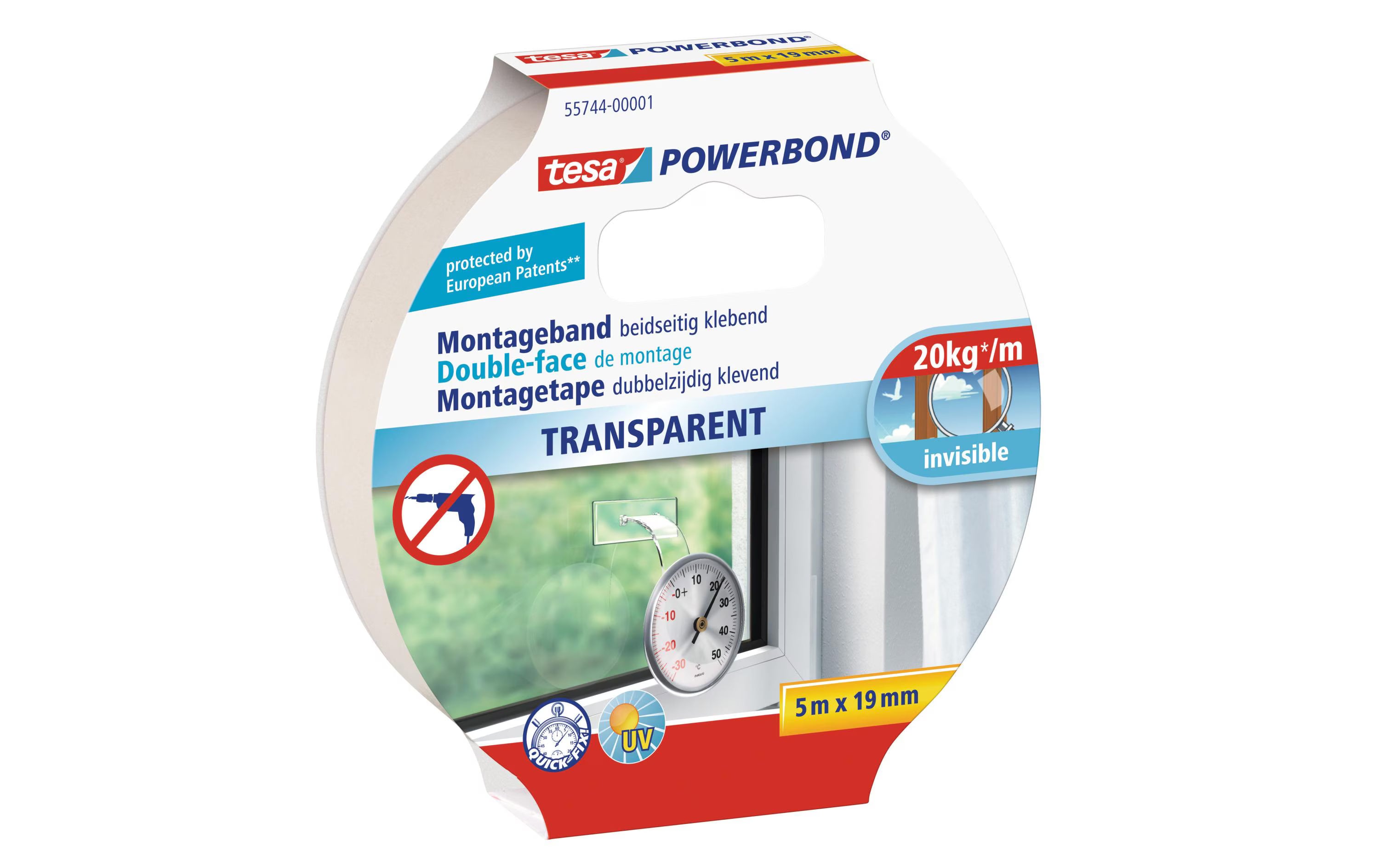 tesa Powerbond Montageband transparent