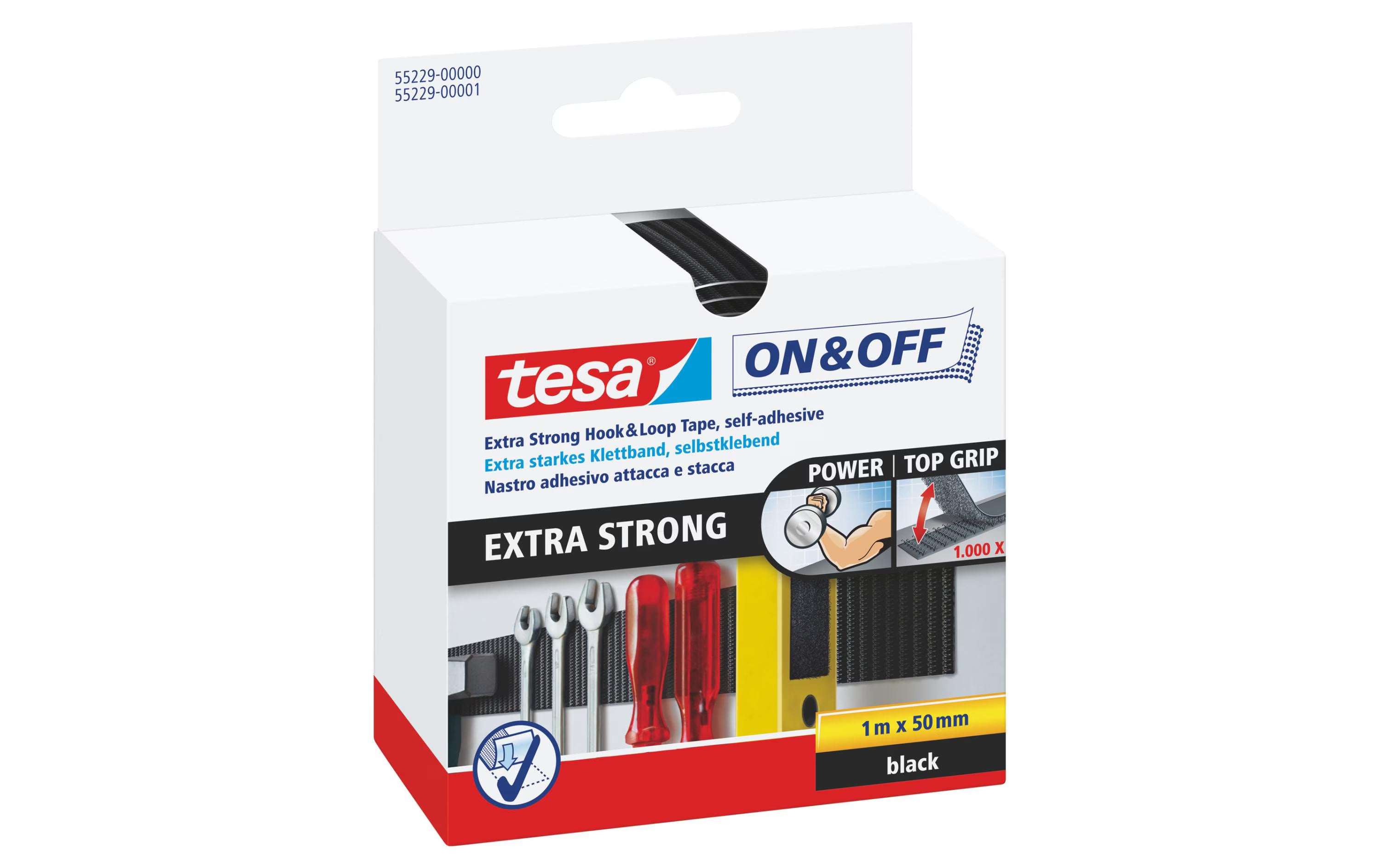 tesa On Off Klettband extra stark