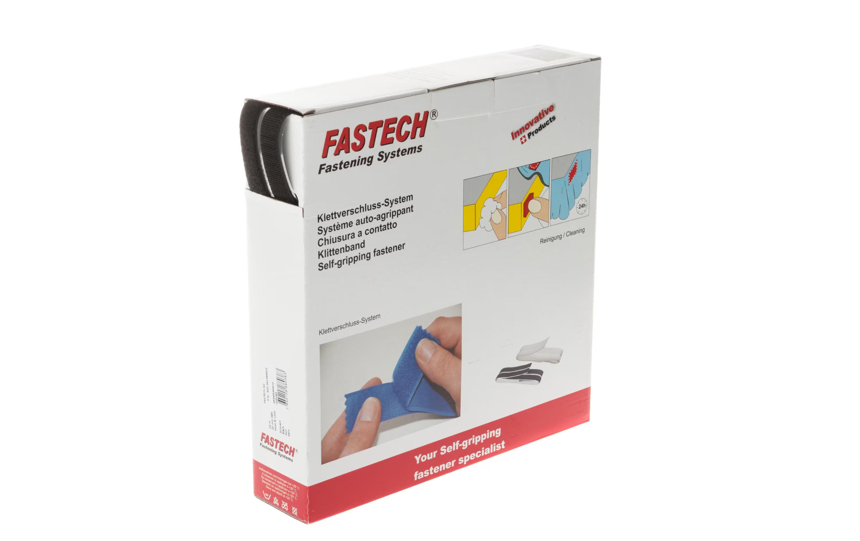 Fastech Box 25m Klettband 20mm, schwarz