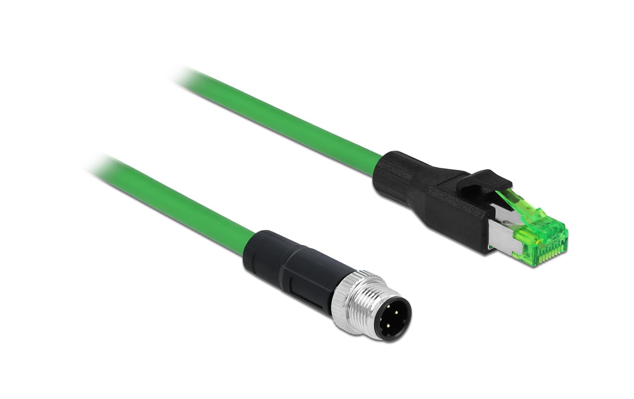 Delock Patchkabel:M12 4Pin D-kodiert - RJ45