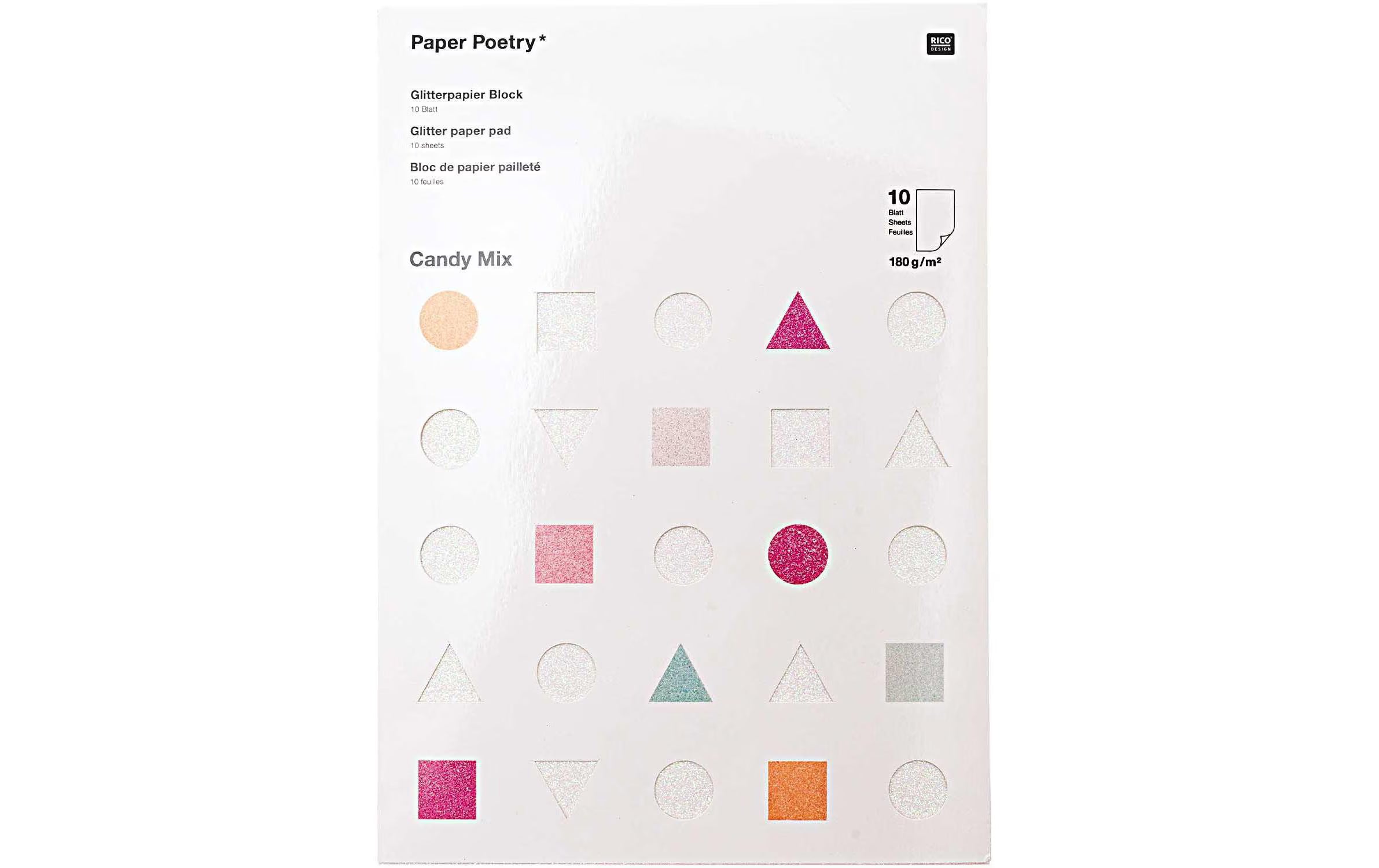 Rico Design Glitterpapier Candy Mix