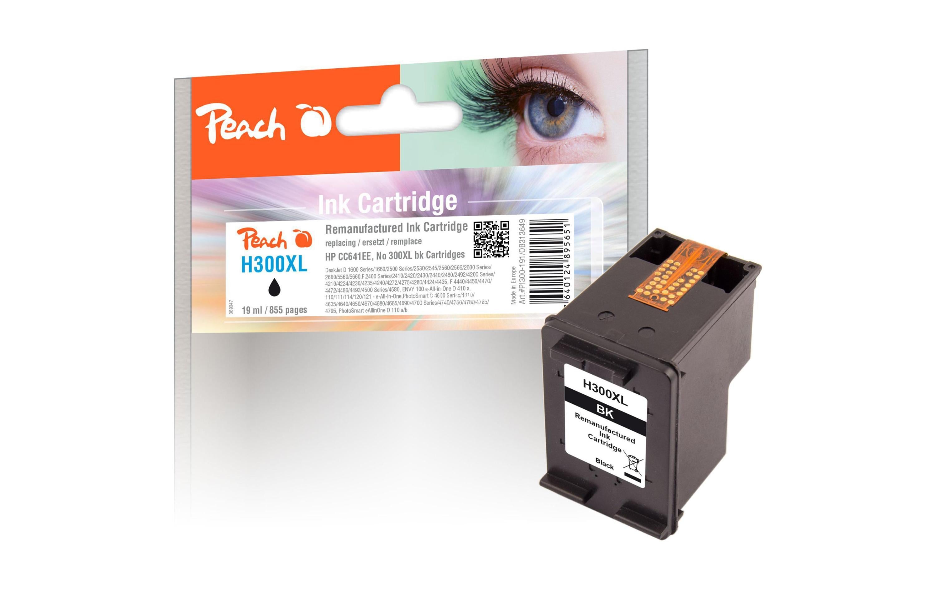 Peach Tinte HP CC641EE Nr. 300XL black