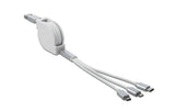 USB2.0-Ladekabel Aufrollkabel, weiss, 0.82m